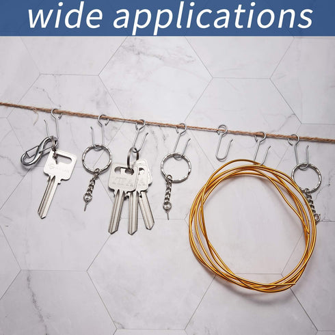 120 Pieces Metal Curtain Track Hooks, Stainless Steel Small S Hangers for Drapes and Ceiling Track