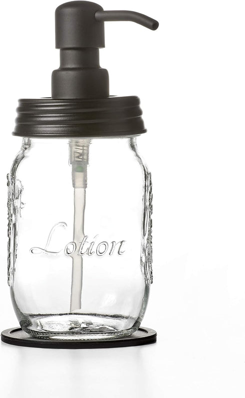 12oz 16oz) Mason Jar Soap and/or Lotion Dispenser for Hand Sanitizer, Liquid Soap or Hand/Body Lotion (Black