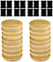 16 Pack Oui Yogurt Jar Lids with 16 Labels, Food-Grade Bamboo Lids