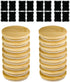 16 Pack Oui Yogurt Jar Lids with 16 Labels, Food-Grade Bamboo Lids