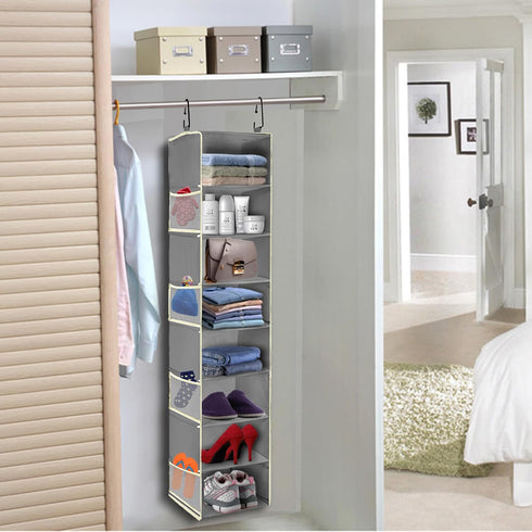 8-Shelf, Closet 8 9" 11.8" 48" Large-Sized Hanging Shoe Organizer Hanging Organizer with Side Pockets, Wider Hanging