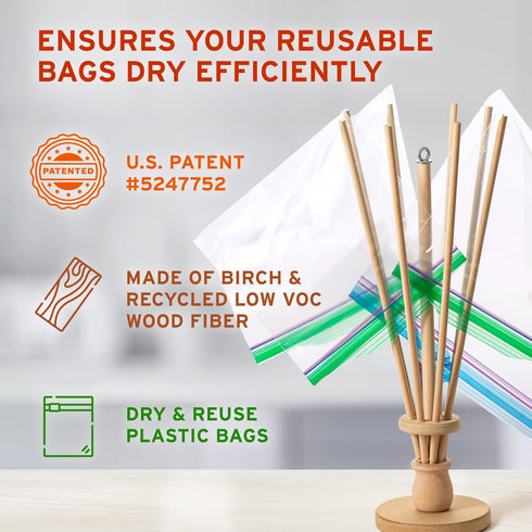Plastic Bag and Bottle Dryer - Multi-Purpose Drying Rack, Folds for Easy Storage