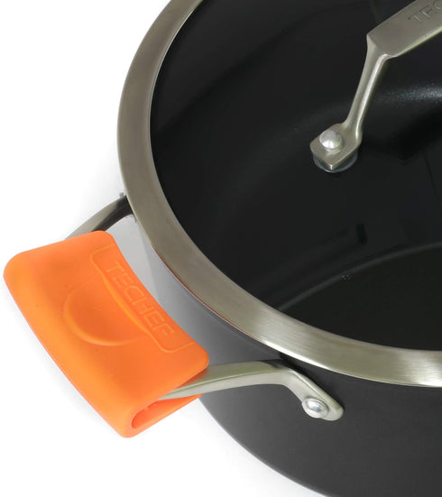 TECHEF - Silicone Pot Holders/Pinch Grips/Oven Mitts - Orange, Set of 2, Made in Korea