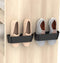 Wall Mounted Shoes Rack 2 Pack with Sticky Hanging Strips, Plastic Storage Organizer, Door Shoe Hangers (SM03-Black-2).
