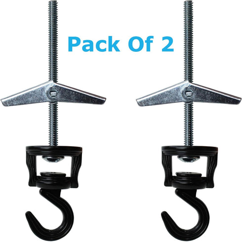 Swivel Hook Hangers, Multi-functional for Hanging - 2 Sets Per Pack, Black