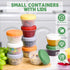 12pcs 4 oz 1/2 Yomarket Small Plastic Containers with Lids, Reusable Cup Small Food Storage Containers, Leakproof