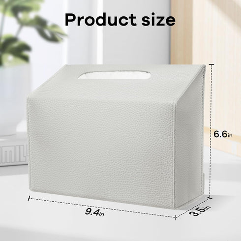 QUISBE (Cream-1 Pack) Disposable Hand Towel Box Cover Compatible with Kleenex Disposable Paper Hand Towels, Leather