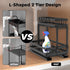 NECHEGI Double Sliding Under Sink Organizer, 2 Tier Pull Out Cabinet Storage Basket, Heavy-Duty Carbon Steel Shelf for