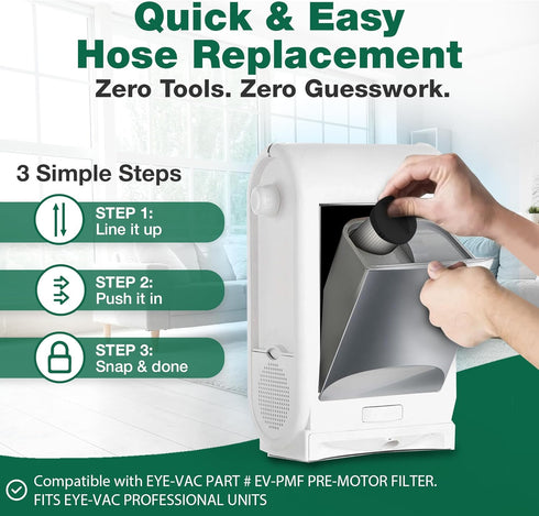 Think Crucial Replacement Vacuum Filter – Compatible with Eye-Vac Part & EV-EF Exhaust Filter