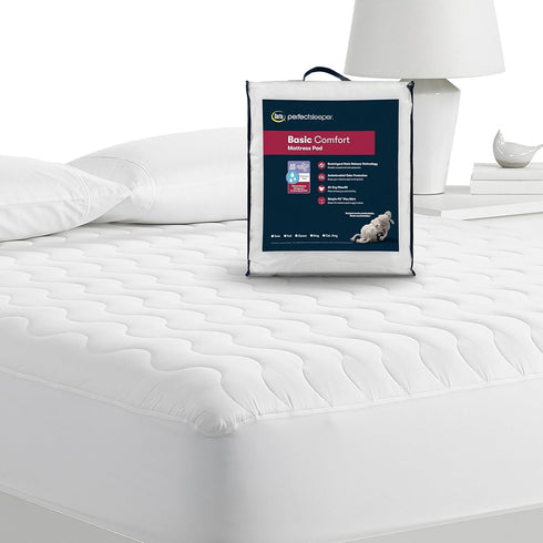 Serta Air Dry Basic Comfort Performance Fabric Quilted Mattress Pad - Cooling Mattress Cover with 15" Deep Pocket, Twin