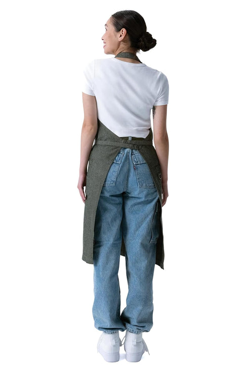 Unisex Utility Bib Apron - Adjustable with Pockets for Kitchen Use