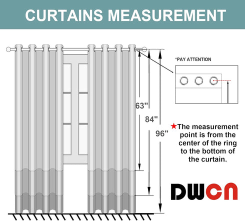 Grommet 52" 84", 2 DWCN Layered Curtains Blackout and Sheer Curtains with Tiebacks Top Window Curtain Panels for Living