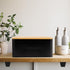 Countertop ZICOTO Beautiful Bread Box With Wooden Lid For Your Kitchen - Spacious Container Perfectly Stores Your