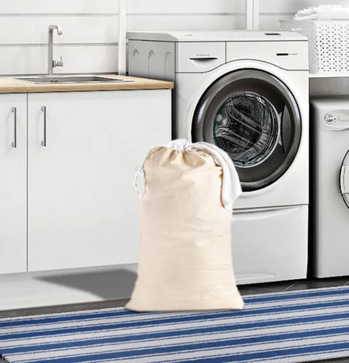 COTTON CRAFT Extra Large Laundry Bags - Heavy Duty Cotton Canvas Drawstring Closure Washable Laundry Bag - XL 28x36