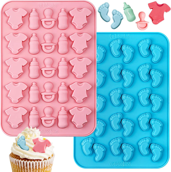 Webake Baby Feet Mold Baby Onesie Baby Bottle Pacifier Molds, Bite Size