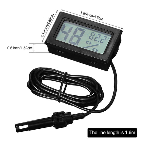 Weewooday 24 Mini Digital Temperature Humidity Meters Gauge with Probe Gauge LCD Fahrenheit Display Thermometer