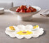 YU&CH Ceramic Sunflower Deviled Egg Tray - White Egg Platter For Party