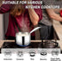 TeamFar 2qt Stainless Steel Saucepan with Lid, Tri-Ply Cooking Pot, Ergonomic Handle, Non-toxic & Dishwasher Safe
