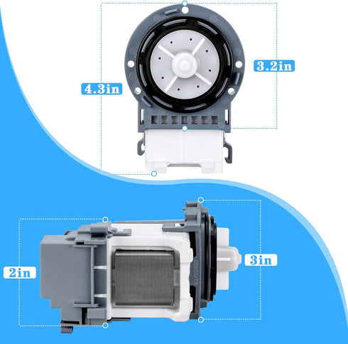 New Washer Drain Pump DC31-00054D for Samsung Washing Machine Models WA4, WA5, WF2, WF3, WF4, WF5