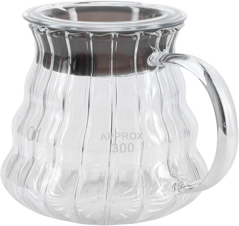 Fdit High Borosilicate Glass Coffee Pot, Exquisite Kettle with Rubber Cover, Coffee Maker for Home, Hotel, Office (1#)