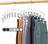 Legging Organizer for Closet, Metal Yoga Pants Hanger with Rubber Coated, 2 Pack with 10 Clips, White
