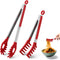 2 PCS Pasta Tong Spaghetti Tongs, 9-Inch & 12-Inch Heat Resistant Silicone
