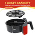 Elite Gourmet EAF-3218R Personal 1.1 Quart Compact Electric Hot Air Fryer - Oil-Less Healthy Cooker with Timer, Red