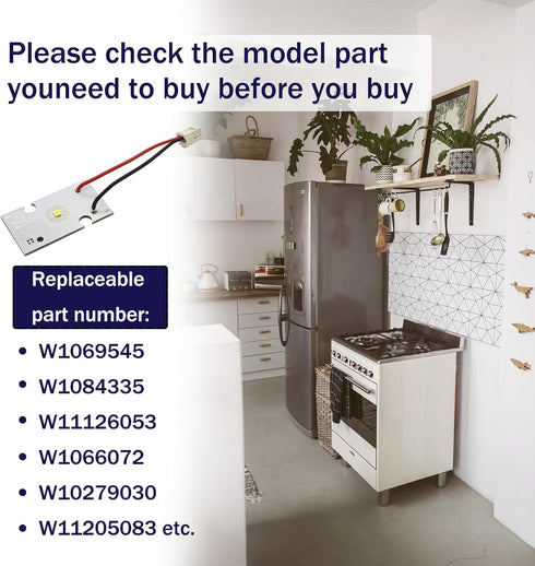 W10695459 for Whirlpool Refrigerator LED Light Board Module Replacement Parts for Fridge Freezer W10843353 W11205083