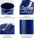 Hillbond Canister Sets, Navy Blue Food Storage Containers, Carbon Steel with Powder Coated Decorative Jars Set