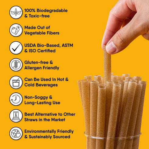 150 PCS of 4.75 Inches Unwrapped Biodegradable Drink Stirrers, Made of Vegetable Fibers, Best Cocktail Stirrers