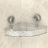Suction Cup Shower Caddy, Clear Wall Bathroom Shower Organizer, Corner Caddy No Drilling for Kitchen Bathroom Hotel