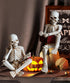 Halloween Skull Statue, Reading Women Thinker, Modern Bookshelf Decor, Halloween Figurines, Room Decor for Shelf