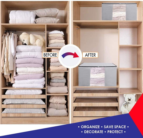 Cube Vacuum Storage Bags, Premium Totes with Cubic Compression Seal for Clothing, Bedding, Comforters, and More
