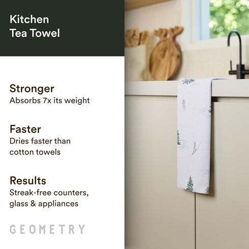 GEOMETRY Christmas Kitchen Towels - Quick Dry Microfiber Cloth Dish Towels for Kitchen Drying - Premium Quick Dry Towel
