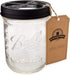 Jarmazing Products Black Mason Jar Toothbrush Holder with 16 Ounce Ball Mason Jar, Rust-Proof Stainless Steel
