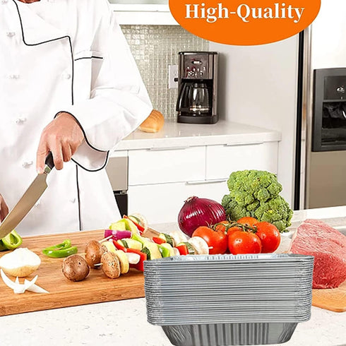 Aluminum Pans 9x13 Disposable Foil Pans, 10 Pack Half Size Deep Steam Table Pans for Baking, Cooking, Roasting, Serving