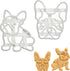 Set of 2 French Bulldog Cookie Cutters, Body & Face Designs, 2 Pieces by Bakerlogy