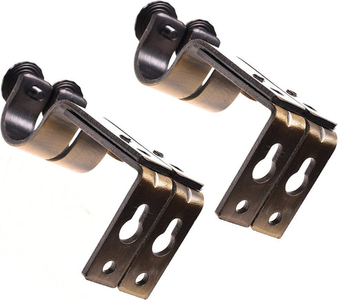 Ogrmar Heavy Duty Curtain Rod Brackets for 3/4 or 5/8 Inch Rod, 4 Pack (Bronze)