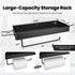 Tongyuyan 2 Garage Paper Towel Holder with Shelf & Detachable Hooks - Wall Mount Shop Towel Holder & Paper Towel Holder