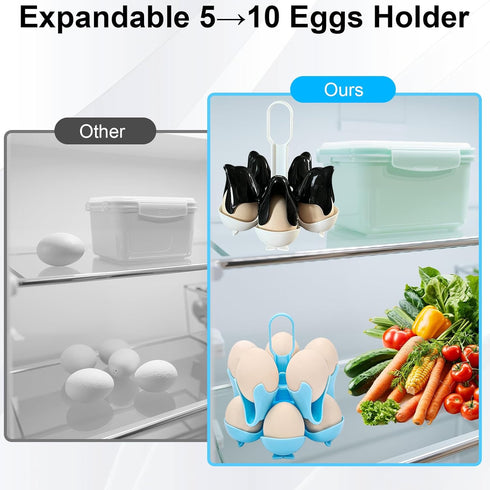 Asltw 5 10 Dolphin Egg Holder Rack, Egg Boiling Tray with Flip Top Egg Storage, Heat Resistant Handle, Multi Purpose