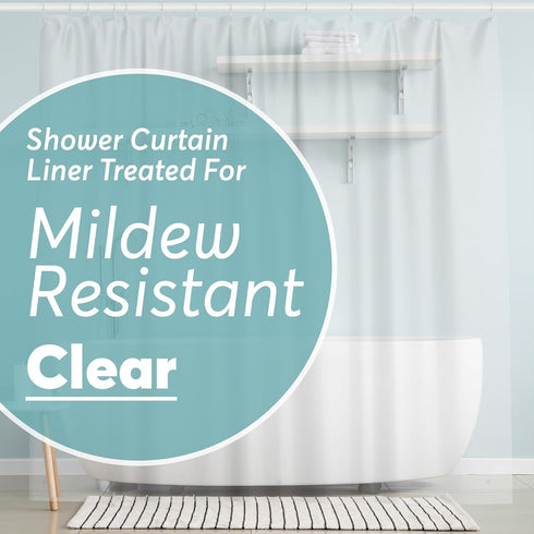 BigFoot Shower Curtain Liner, 72 x 72 PEVA Premium Shower Curtain with Rustproof Metal Grommet