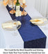 ShinyBeauty 2 Pack Navy Blue Sequin Table Runners | 12in x 108in Elegant Dining Table Accessory for Fall & Christmas