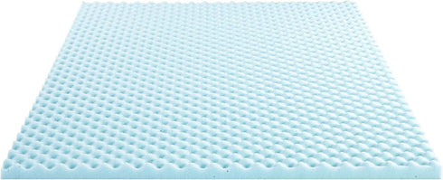 Best Price Mattress 2 Inch Egg Crate Memory Foam, Cooling Gel Infusion Full Mattress Topper, Blue