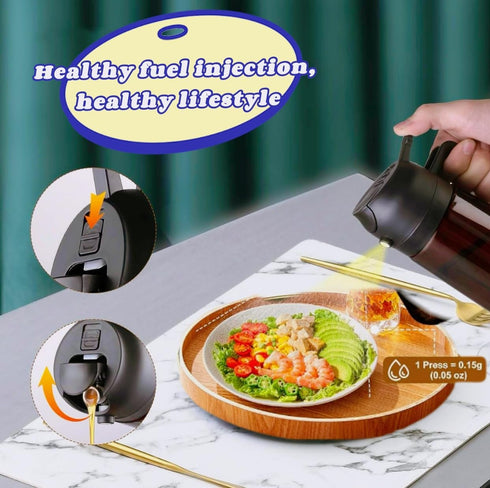 Zwzjheng 2 In1 16oz Olive Oil Edible oil Dispenser for Kitchen, Oil Sprayer Bottle for Cooking, Glass Oil BottleSpray