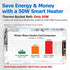50 2-5 68F 86F) Chicken Water Heater for Winter, Watt Thermo Bucket Belt Heated Strap Fits Most Gal Buckets (Turn on