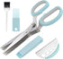 Herb Scissors with 5 Blades and Cover, Premium Kitchen Scissors for Food Vegetable, Stainless Steel Kitchen Shears