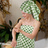 Set 8, 2 2 4 Jacquotha Green Checkered Towels of Cotton Towels for Bathroom, Bath, Hand, Washcloths, Soft Absorbent