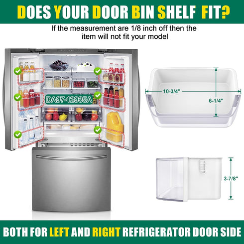 UPGRADED DA97-12935A Refrigerator Door Bin Replacement for Samsung Fridge Parts, Left and Right Door Shelf Basket