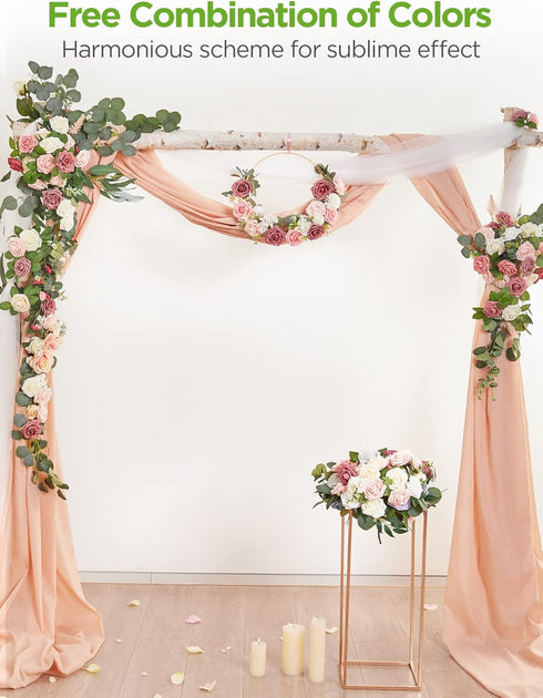 InnoGear 50 Pcs Blush Foam Fake Roses with Stems for DIY Wedding Bouquets, Centerpieces, Bridal Shower, Christmas