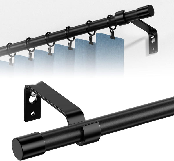 Adjustable Curtain Rods 120 Inch for Windows 66 to 120, Single 5/8 Inch Diameter Drapery Rod Set with Brackets